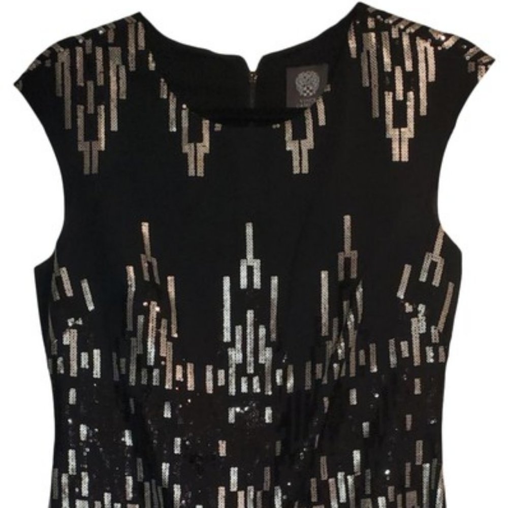 Vince Camuto Black & Silver Sequined Dress